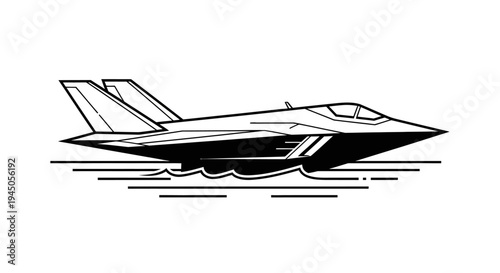 Modern Fighter Jet Flying Low Over Water Surface