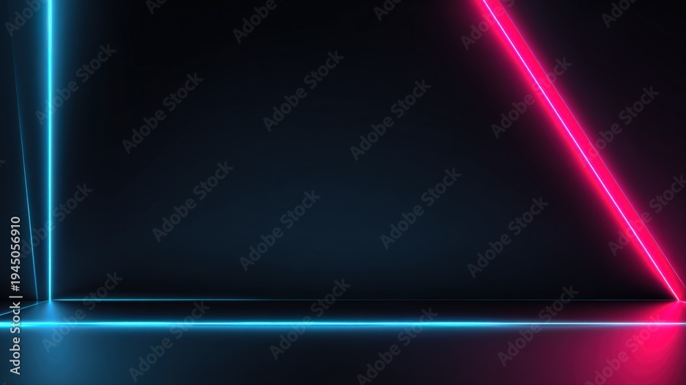 custom made wallpaper toronto digitalAbstract neon lights background with blue and pink geometric shapes, illuminating a dark empty space