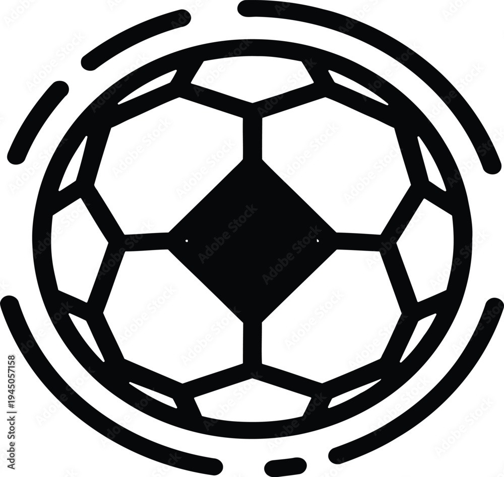 Obraz premium Black soccer ball icon vector