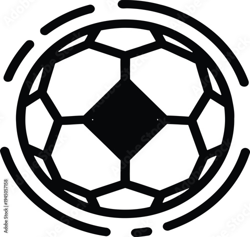 Black soccer ball icon vector