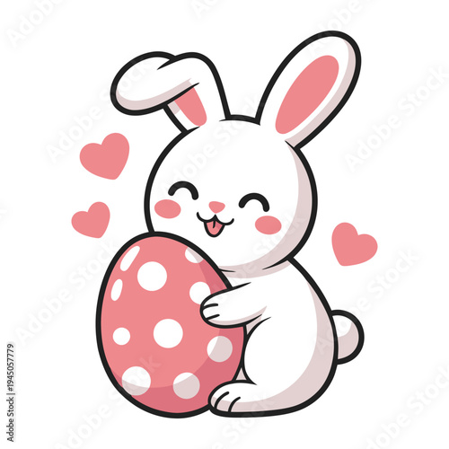 Bunny with easter egg vector