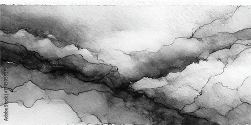 An abstract vintage texture of an old grey concrete wall featuring dirty cracks and a grunge pattern that resembles a stormy sky with smoke and clouds