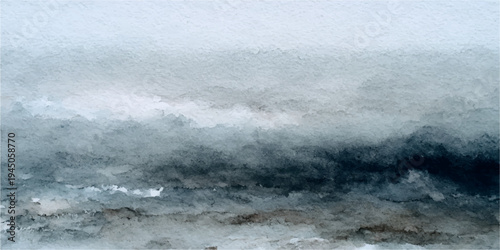 Ethereal mist clings to the rugged mountain forest as storm clouds gather above a crashing ocean landscape where powerful waves spray against the rocky coast