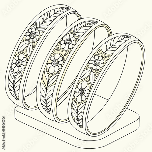 Bangles with floral on stand floral jewelry accessories