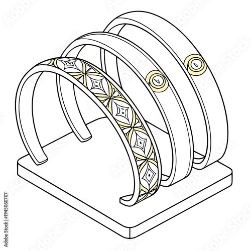 Four bangles on a square stand fashion jewelry bangle bracelets