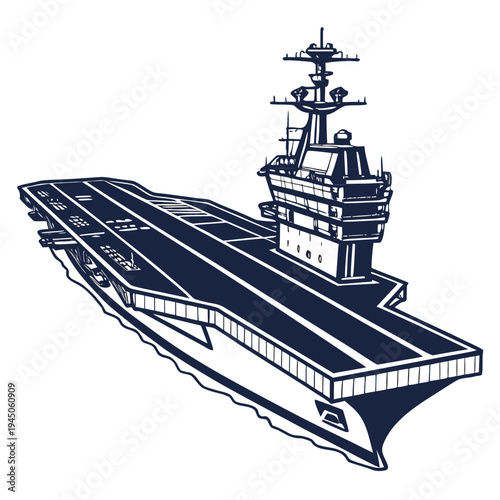 Dark Blue Aircraft Carrier navy ship military vessel