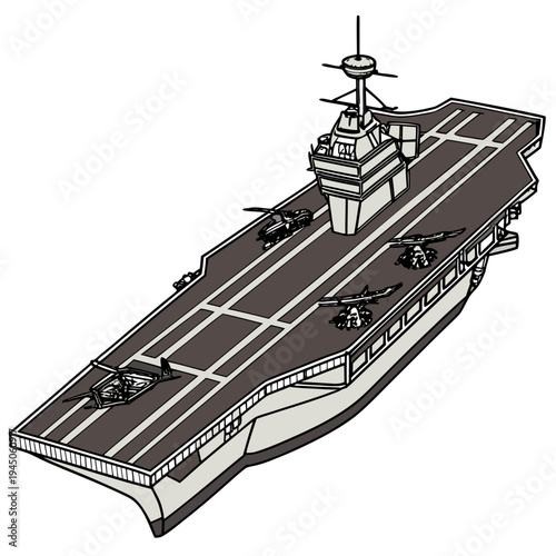 Brown Aircraft Carrier with Aircraft naval ship military