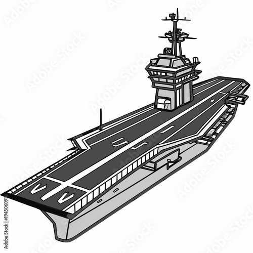 Gray and Black of Aircraft Carrier navy ship military vessel