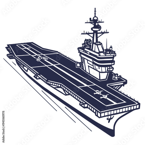 Navy Aircraft Carrier with Runway navy ship naval vessel