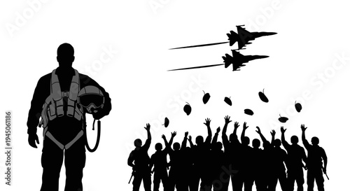 Pilot Salutes Crowd as Fighter Jets Perform Air Show