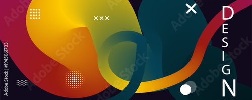 abstract colorful design with swirling shapes and patterns