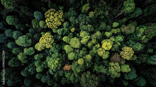 Aerial view of lush green forest canopy providing a vibrant natural backdrop