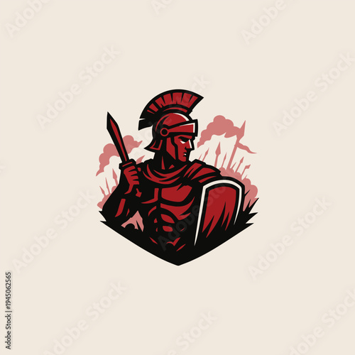 Roman Soldier in War Logo
