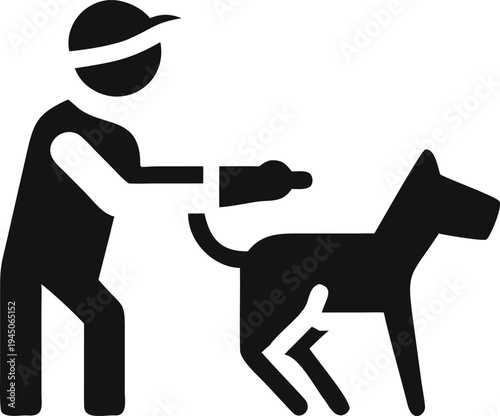 Responsible Dog Owner Picking Up Pet Waste Using a Handheld Scooper