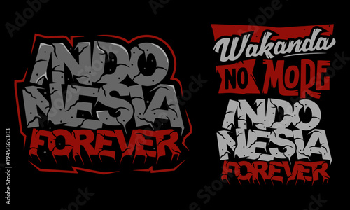 indonesian independence day typography vector with black background design