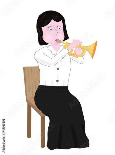 トランペットを演奏しているミュージシャン。