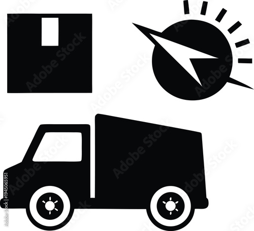 Set of 3 delivery icons vector