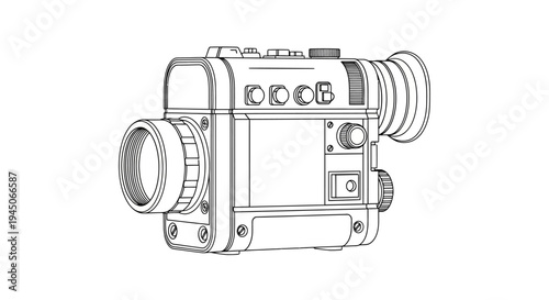 Digital Night Vision Monocular Device Line Art Illustration