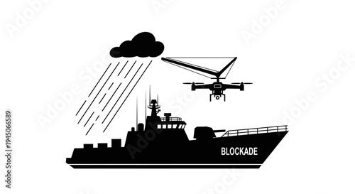Drone and Blockade Ship in Rain: Maritime Surveillance and Technology