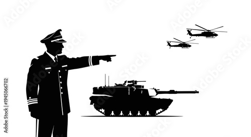 Military Commander Directs Tank and Helicopters in Strategic Operation