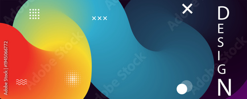 colorful abstract design with geometric shapes and patterns