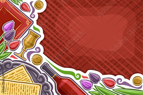 Vector greeting card for Passover holiday
