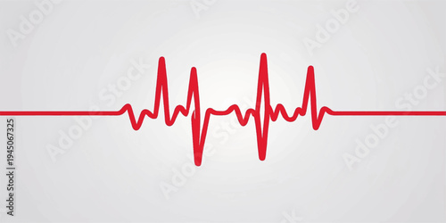 A medical illustration of a green heartbeat pulse line on an ECG monitor chart representing a healthy life and cardiology health through a vector electrocardiogram wave