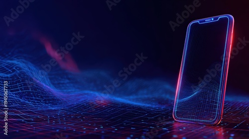 Captivating visualization of a modern phone design, showcasing cutting-edge technology and digital innovation. ..Created with Generative AI, not depicting real subjects.