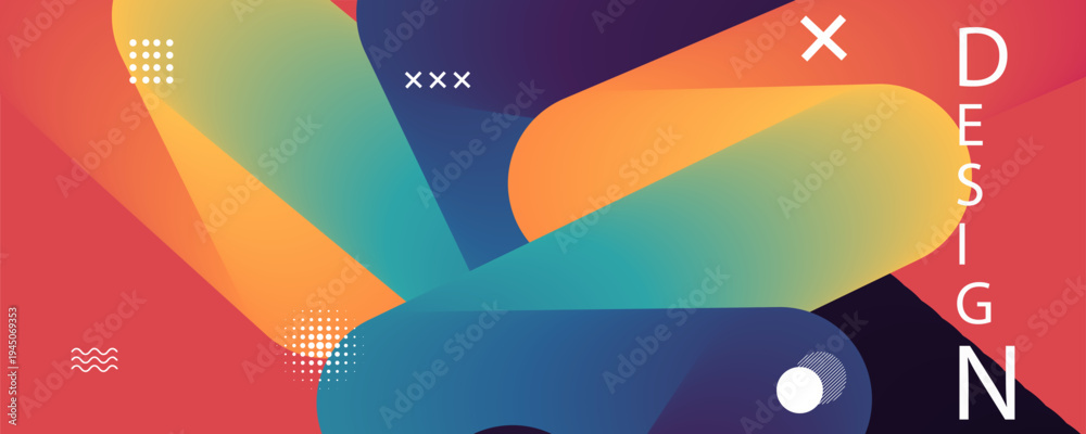 Obraz premium Colorful abstract geometric shapes design element