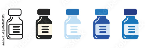 Medicine Bottle Vaccine Vial Icon, drug container symbol, medical pharmacy bottle, healthcare medication packaging illustration