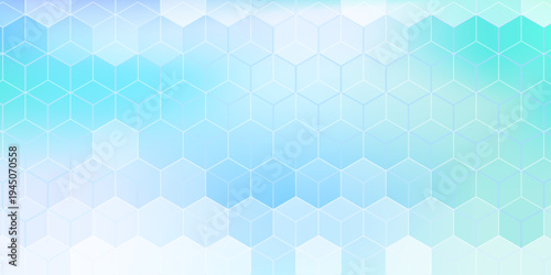 明るい水色のソフトなグラデーションと立体的なグリッドパターンのテクスチャ