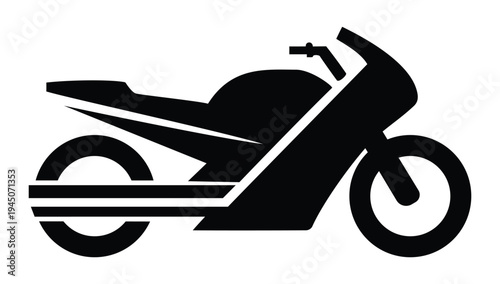 Sport Motorcycle Silhouette for Racing Branding, Automotive Graphics, and High Performance Motorbike Transportation Vector Elements