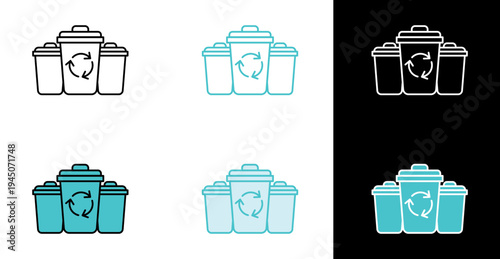 Reusable cup recycling concept icon for zero waste campaigns in line and fill style