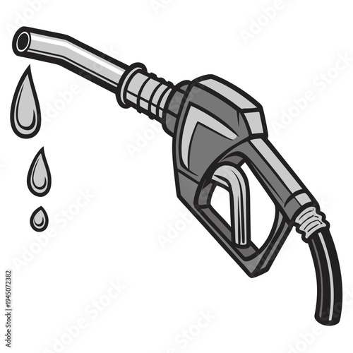 Gray gas pump nozzle with droplets fuel