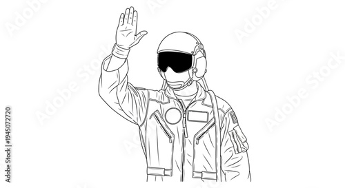 Pilot Hand Signal for "Turn Left" in Aviation Ground Operations