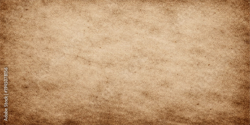 A blank vintage parchment sheet with a stained brown grunge texture and aged antique paper pattern creates a worn retro background for an ancient design