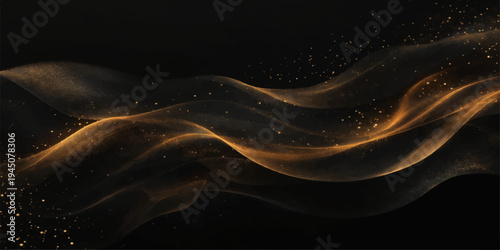 Abstract dark and light backgrounds featuring flowing blue smoke waves and a purple galaxy texture with silk curves create a smooth motion design across the dark night sky space backdrop