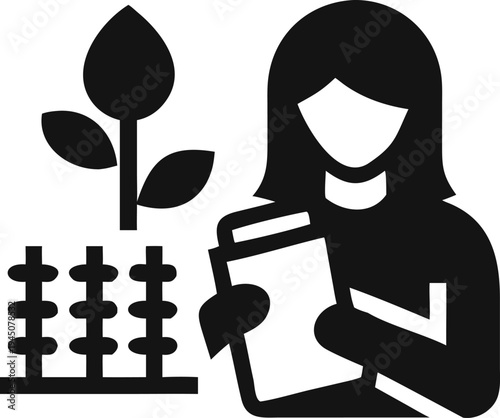 Professional woman engaged in agricultural research and plant cultivation for sustainable farming initiatives