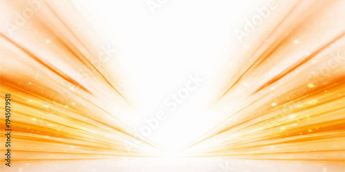 Bright orange background illustration featuring yellow sun rays and blue sky patterns in a motion burst of summer light and energy vector art