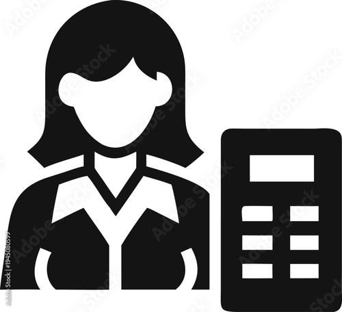 Professional woman performing calculations with a calculator for business and finance tasks