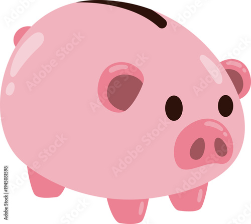 Pink Piggy Bank Saving And Investment Planning