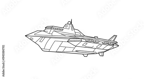 Futuristic Submarine Concept Art, Sci-Fi Naval Vessel Design, Underwater Exploration Vehicle