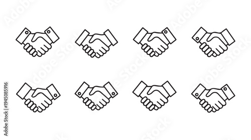 Business Handshake Icons Pattern Agreement Partnership Cooperation Concept