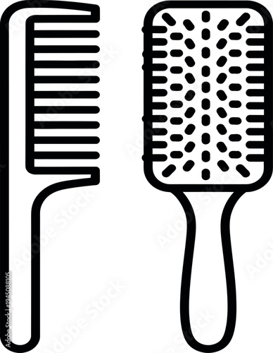Hair brushes and combs for styling and grooming