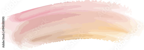 Vector  illustration of Soft peach and pink watercolor wash isolated on transparent background
