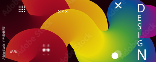 colorful abstract shapes design concept