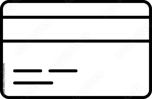 Credit Card Icon in Minimalist Line Art