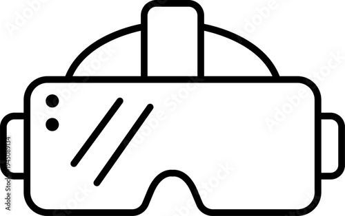 Virtual Reality VR Headset Line Art Icon
