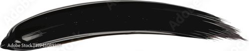 Vector  illustration of Glossy black ink brush stroke isolated on transparent background