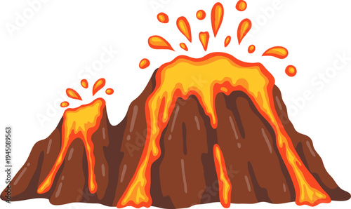 Bencana Gunung Api Meletus Dengan Semburan Lava Tinggi